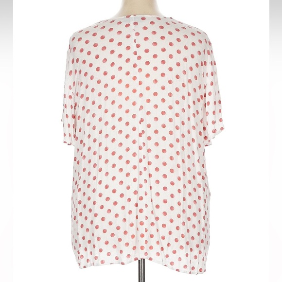 Lane Bryant White Short Sleeve Blouse with Red Polka Dots Women’s Plus Size 28 - Picture 2 of 9